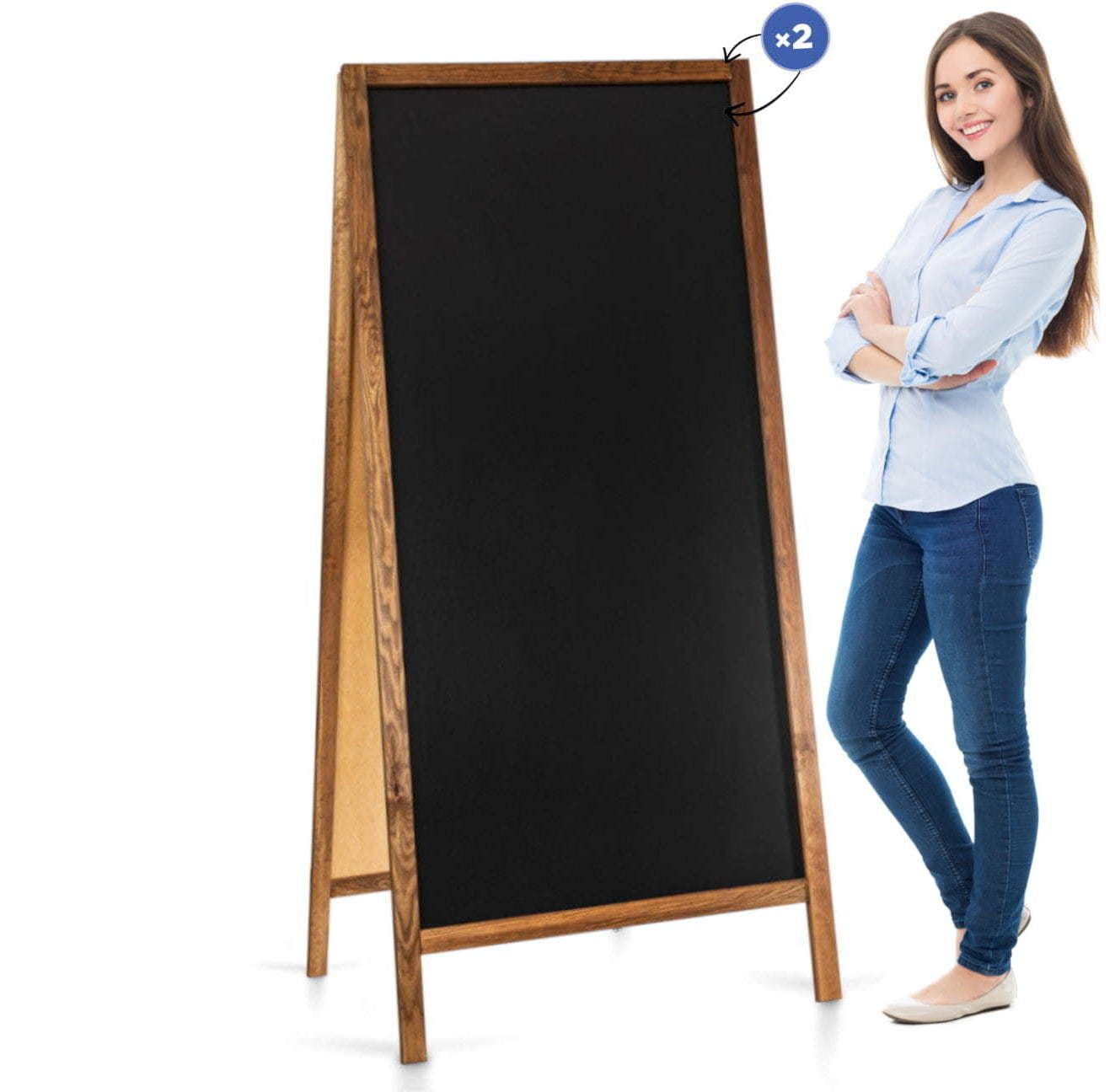 Krétával írható fa megállítótábla | ChalkMaster Wooden Display