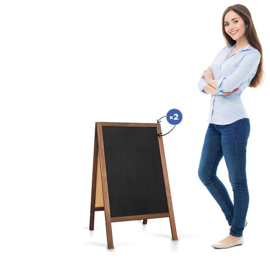 Krétával írható fa megállítótábla | ChalkMaster Wooden Display